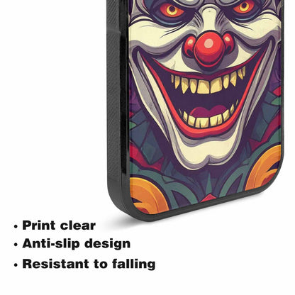iPhone 15 Case — Evil Circus Heads Faces Overlapping Patterns, Custom Made Phone Cover