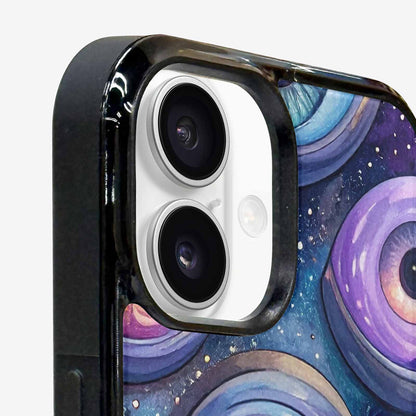 iPhone 16 Case — Cartoon Eyeballs Galaxy Personalized Phone Cover, Customized Protective Case