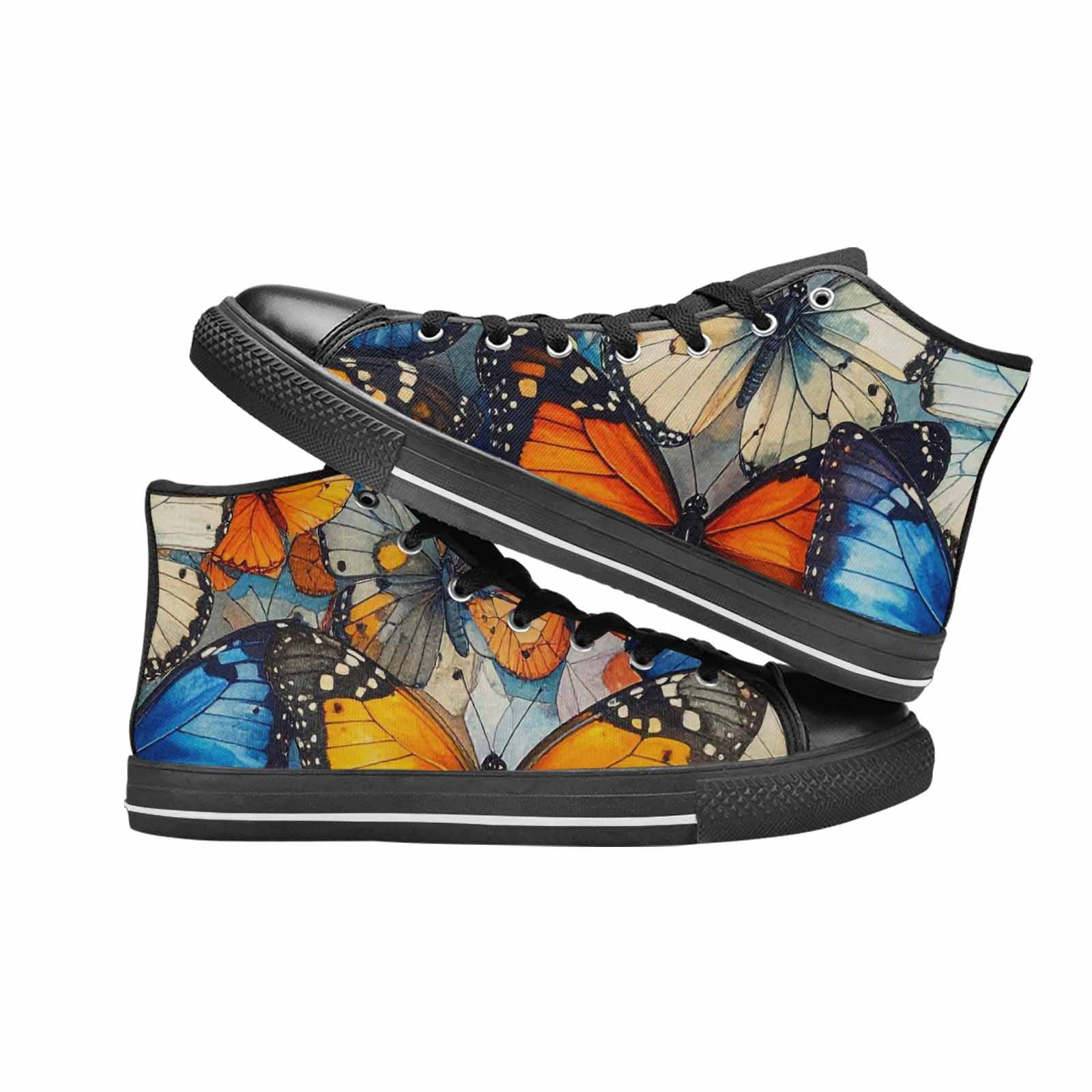 MEN'S Butterfly Wing High Top Canvas Cottagecore Custom Sneakers
