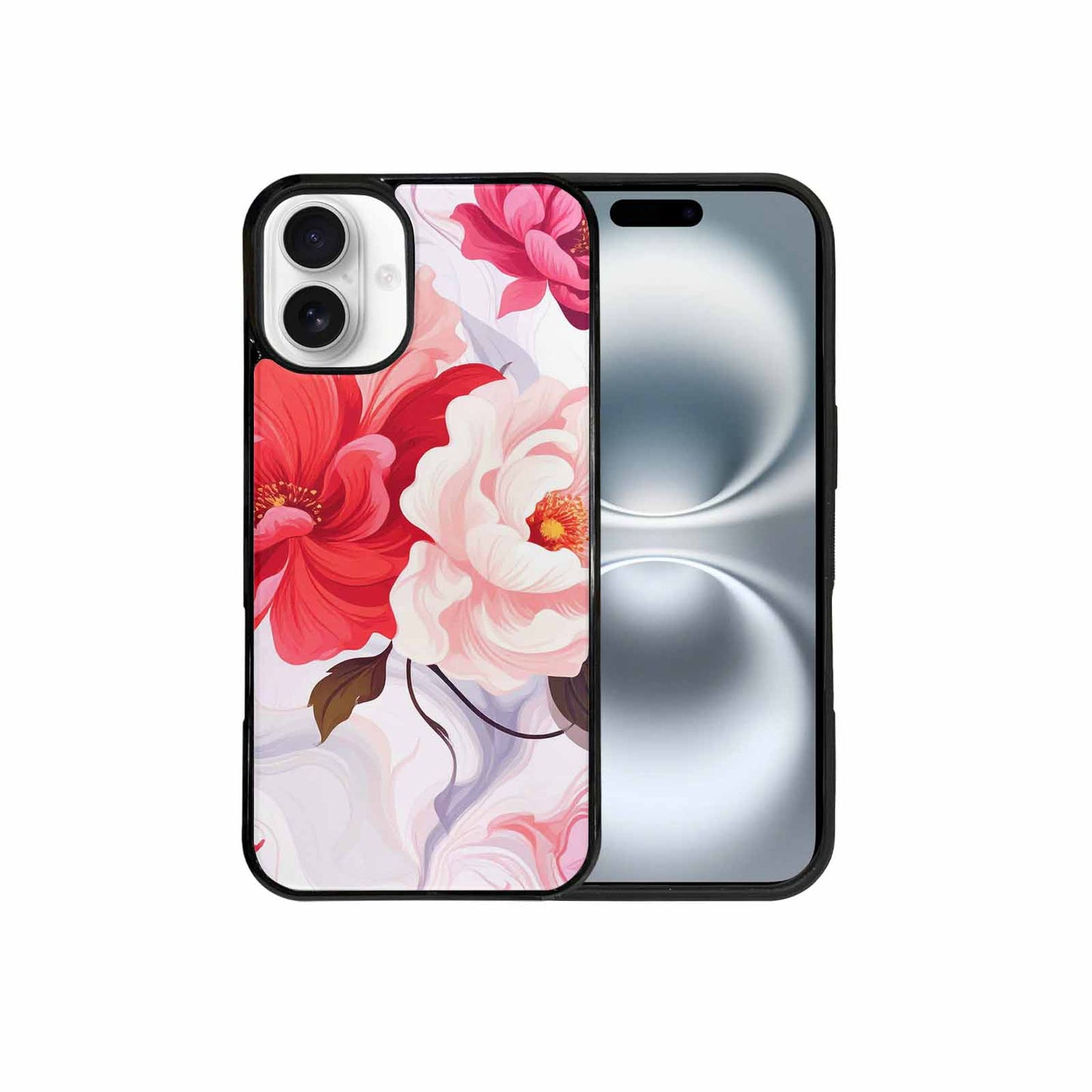 iPhone 16 Plus Case — Marble Floral Custom, Custom Printed Phone Case