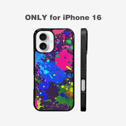 iPhone 16 Case — Neon Paint Splatter Custom, Custom Made Phone Cover