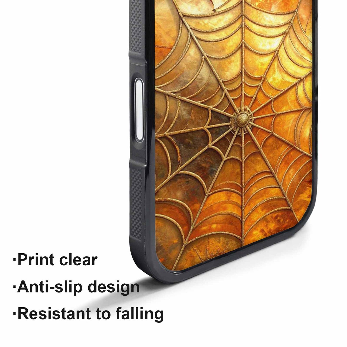 iPhone 17 Pro Case — Foil Thanksgiving Spider Web Original Art, Original Design Phone Case