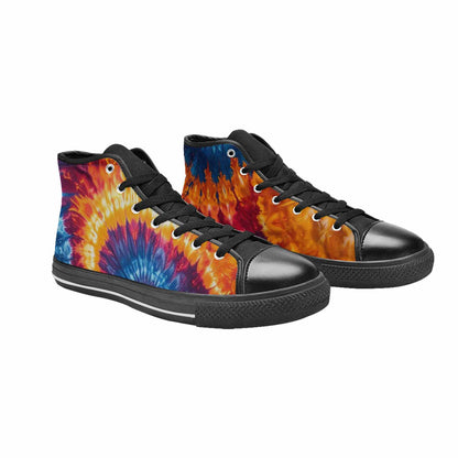 MEN'S Tie Dye Mixed Style High Top Canvas Surreal Custom Sneakers