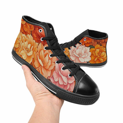 MEN'S Lesbian Flag Color High Top Canvas Y2K Custom Shoes