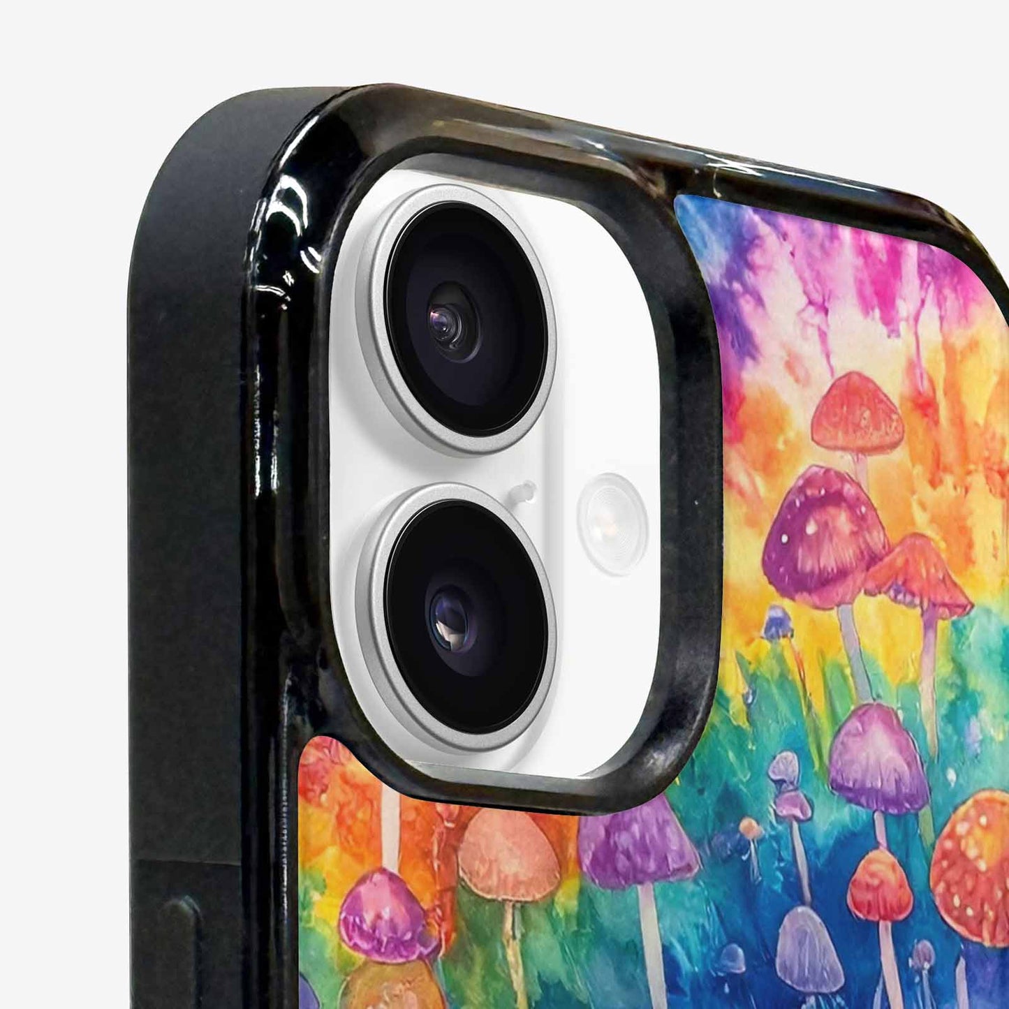 iPhone 16 Case — Mushrooms Tie Dyemushrooms Pat, Custom Printed Phone Case