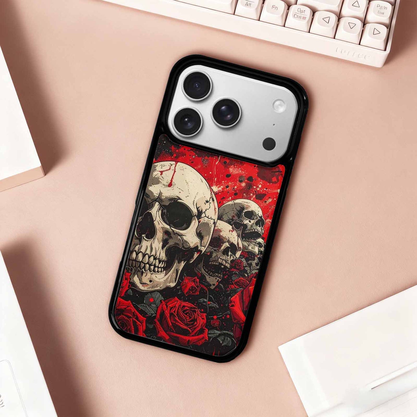 iPhone 17 Pro Case — Skull Dark Art Gothic Print Gothic, Custom Designed Case Cover