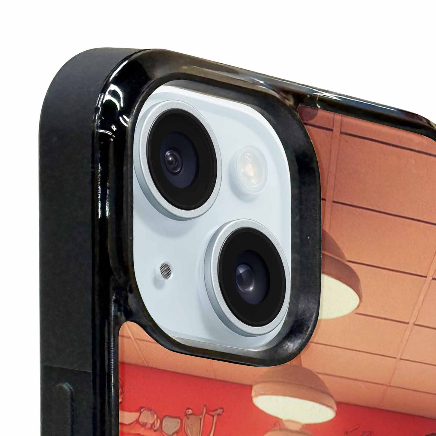 iPhone 15 Case — 1950s Diner Cartoon Art Pattern, Custom Phone Case