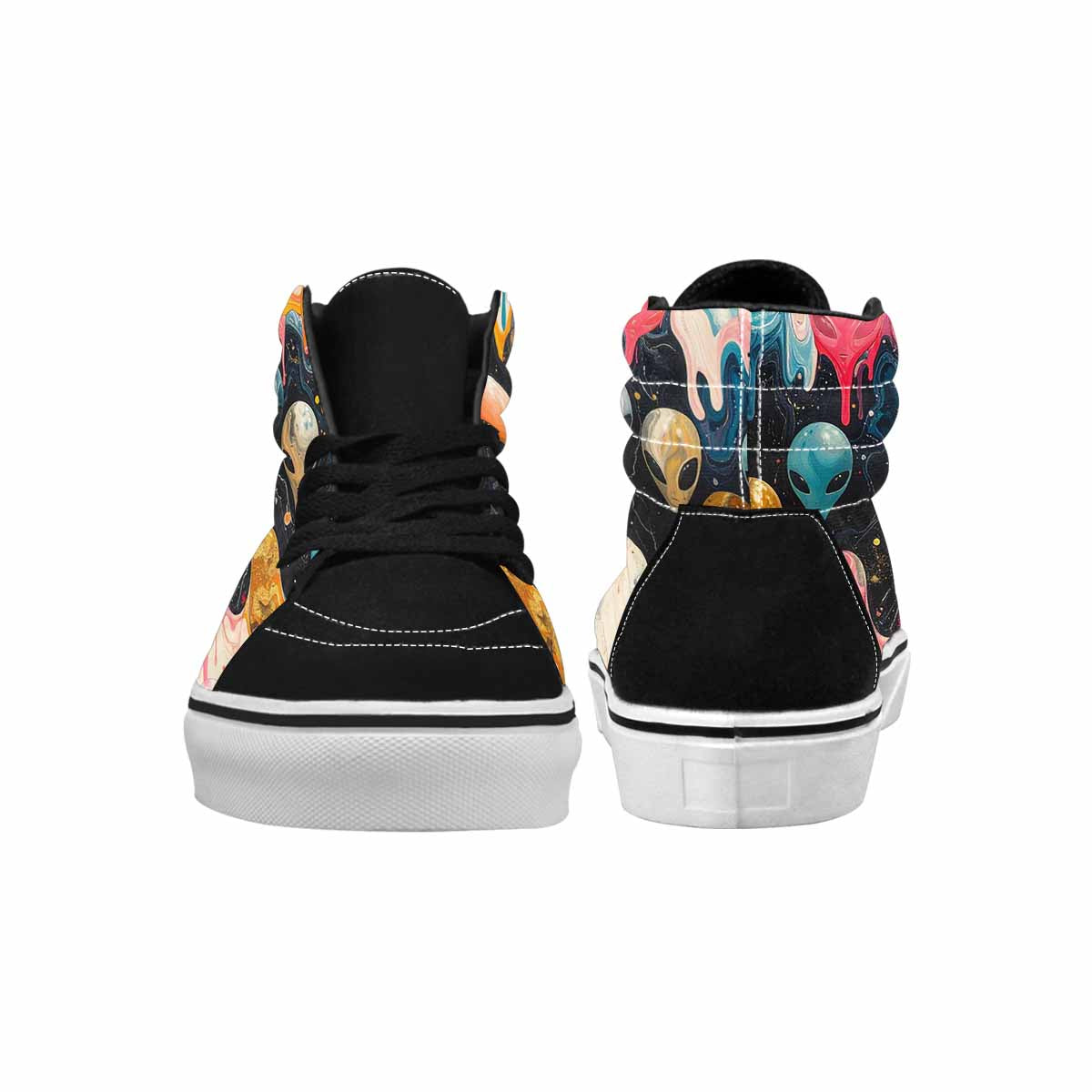 MEN'S Aliens  Marble Aliens High Top Canvas Cottagecore Sneakers
