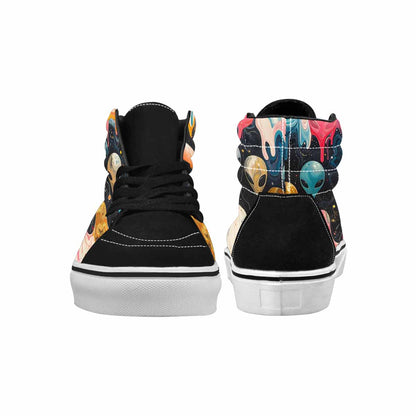 MEN'S Aliens  Marble Aliens High Top Canvas Cottagecore Sneakers