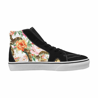 WOMEN'S Floral Snake Print High Top Canvas Y2K Sneakers