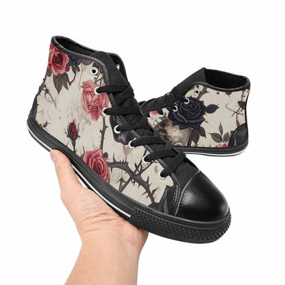 MEN'S Skulls - Roses High Top Canvas Surreal Custom Sneakers