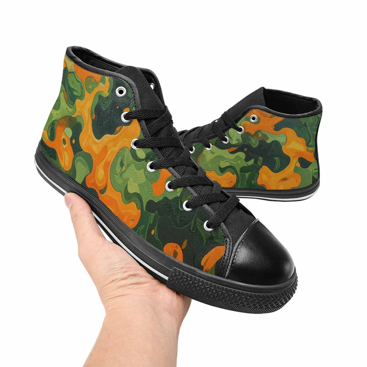WOMEN'S Military Camouflage Blotch High Top Canvas Y2K Custom Sneakers