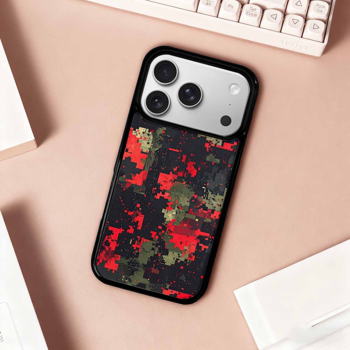 iPhone 17 Pro Case — Small Military Camouflage Blotch Pattern Camo, Custom Print Case Cover