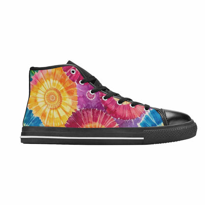 MEN'S Tie Dye Swirl High Top Canvas Dark Academia Shoes