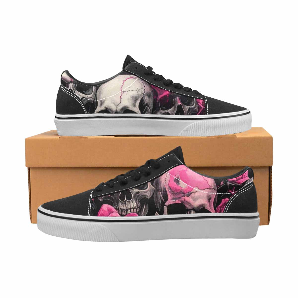 WOMEN'S Skull Roses Lace-Up Canvas Dreamlike Custom Shoes