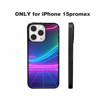 iPhone 15 Pro Max Case — 1980s Neon Cartoon Art Pattern, Custom Print Case Cover