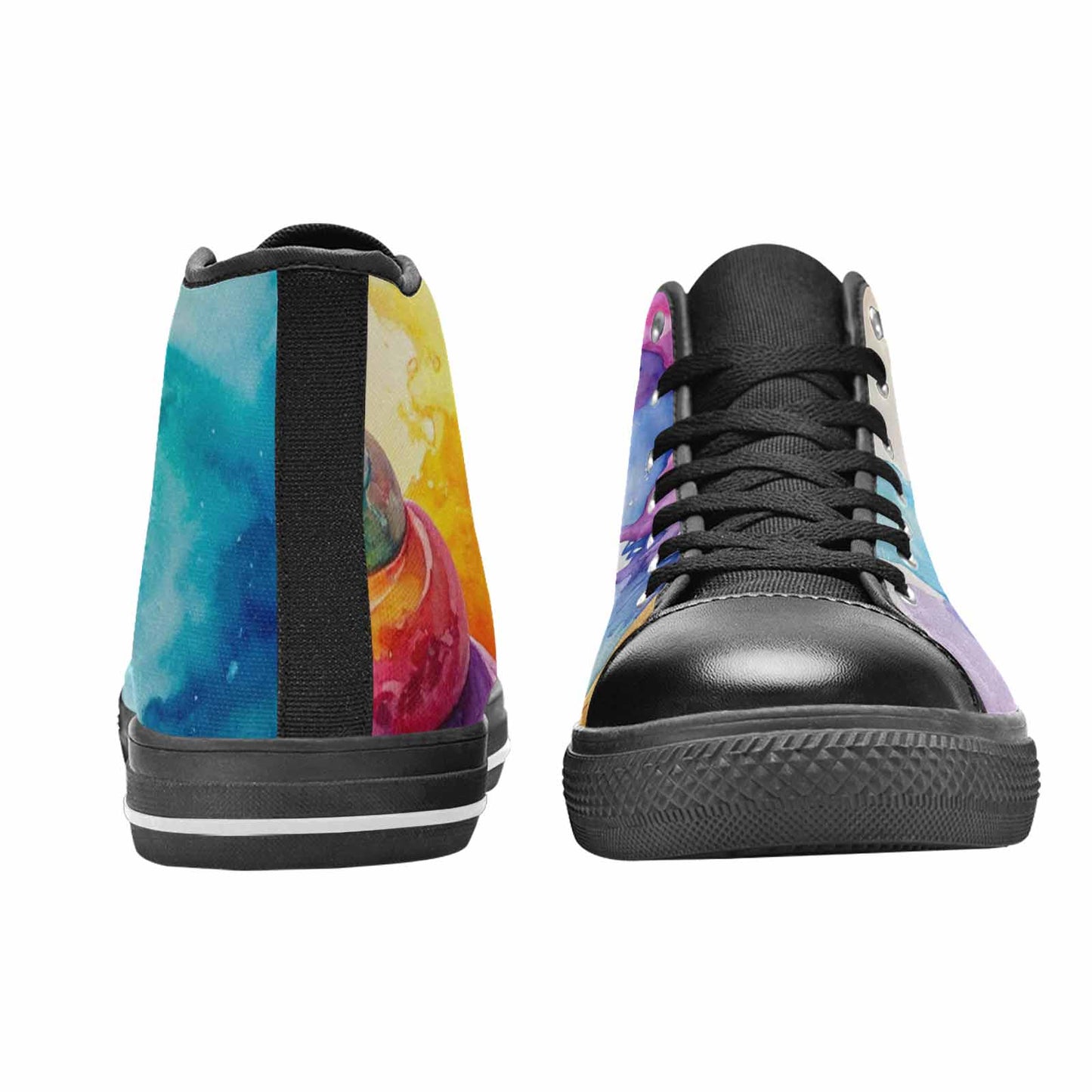 WOMEN'S Melting Icecream Collage High Top Canvas Cottagecore Shoes