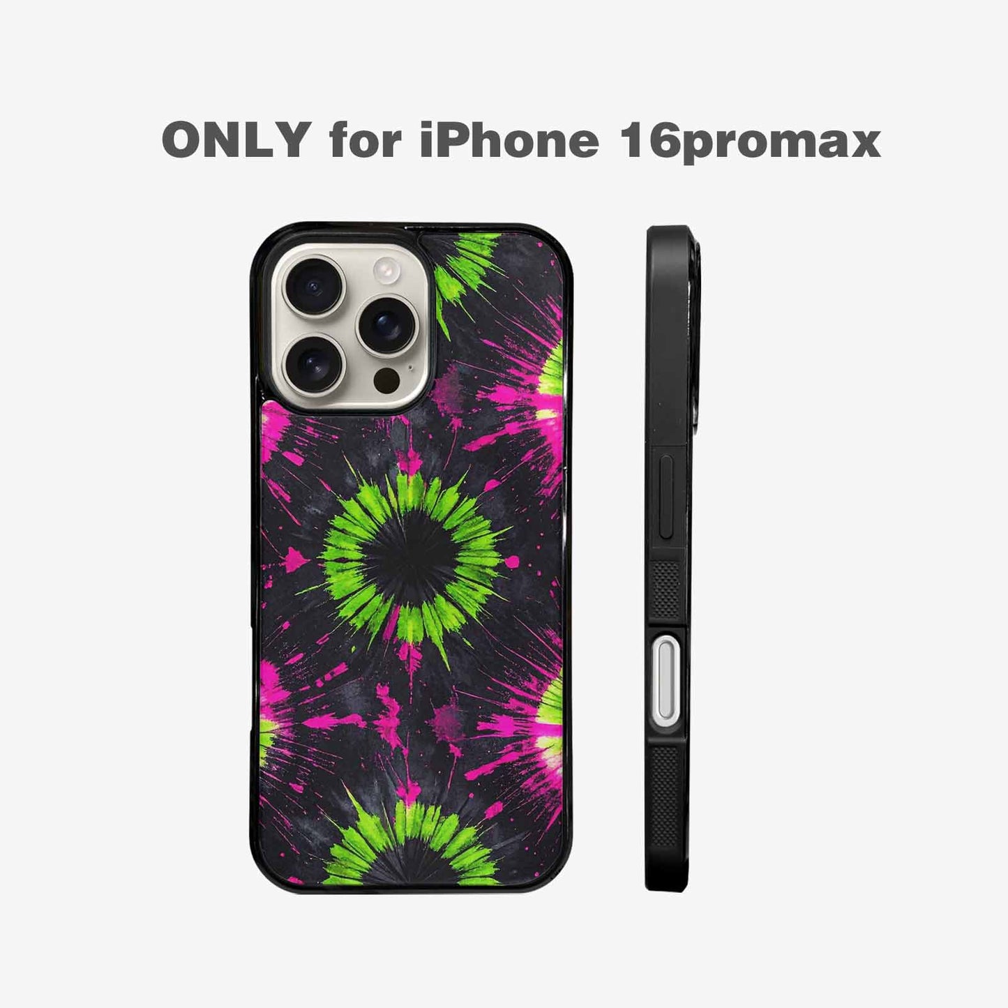 iPhone 16 Pro Max Case — Acid Wash Tie Dye Neon, Custom Made Phone Cover