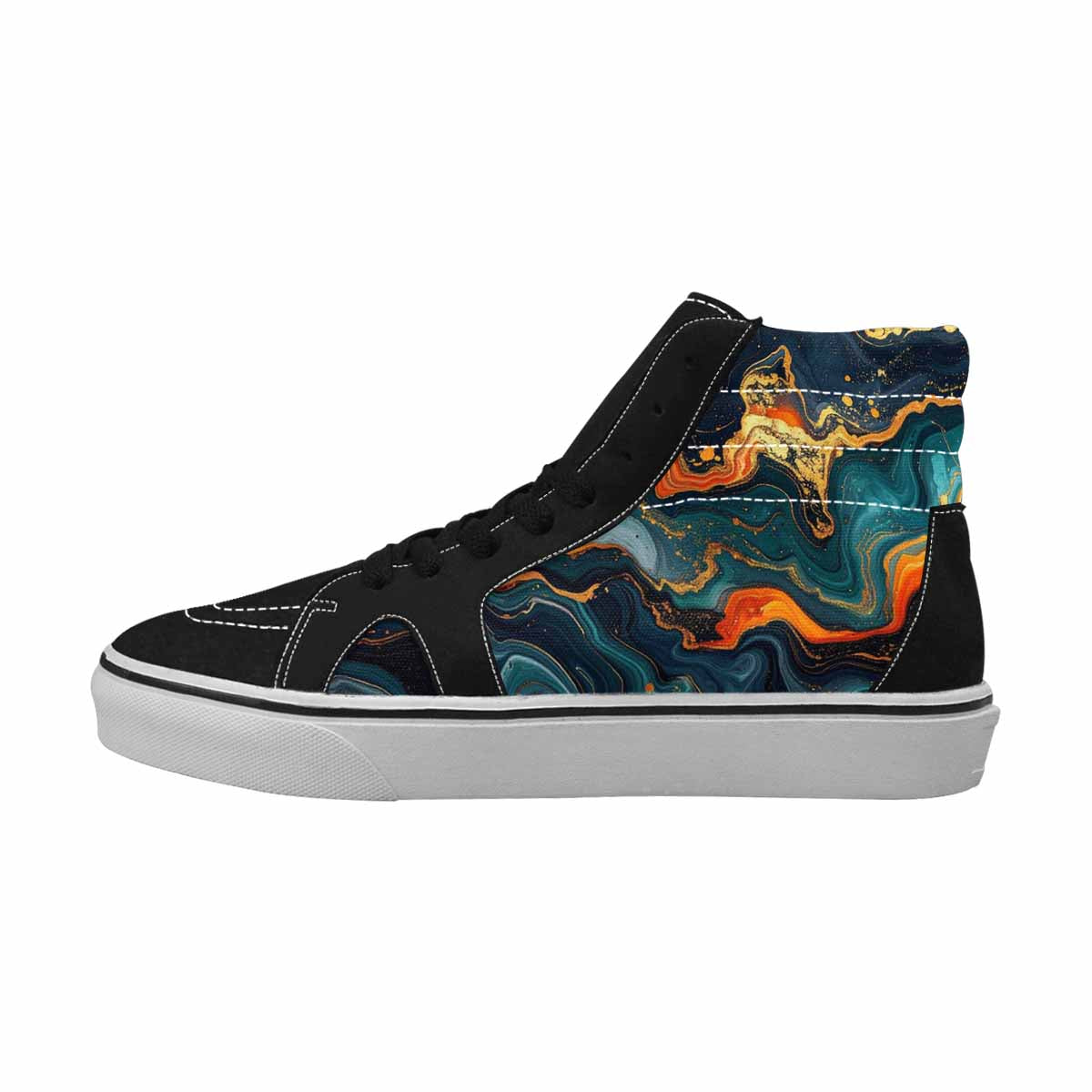 MEN'S Marble Dark High Top Canvas Aesthetic Sneakers