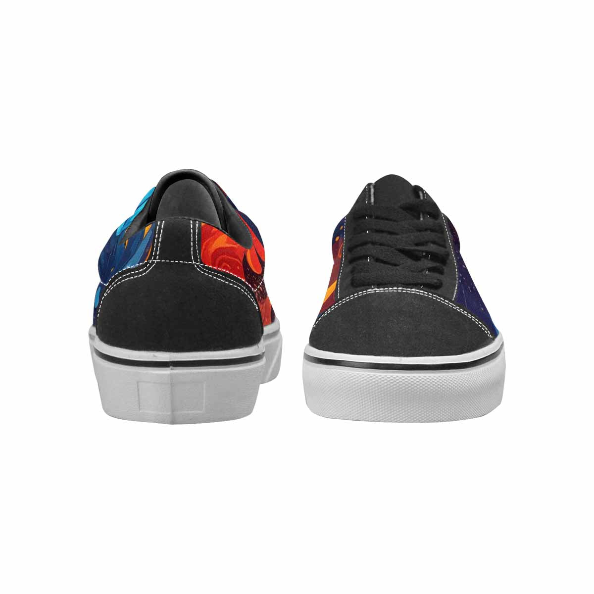 MEN'S Fire Flame Canvas Lace-Up Vibrant Chaos Custom Sneakers
