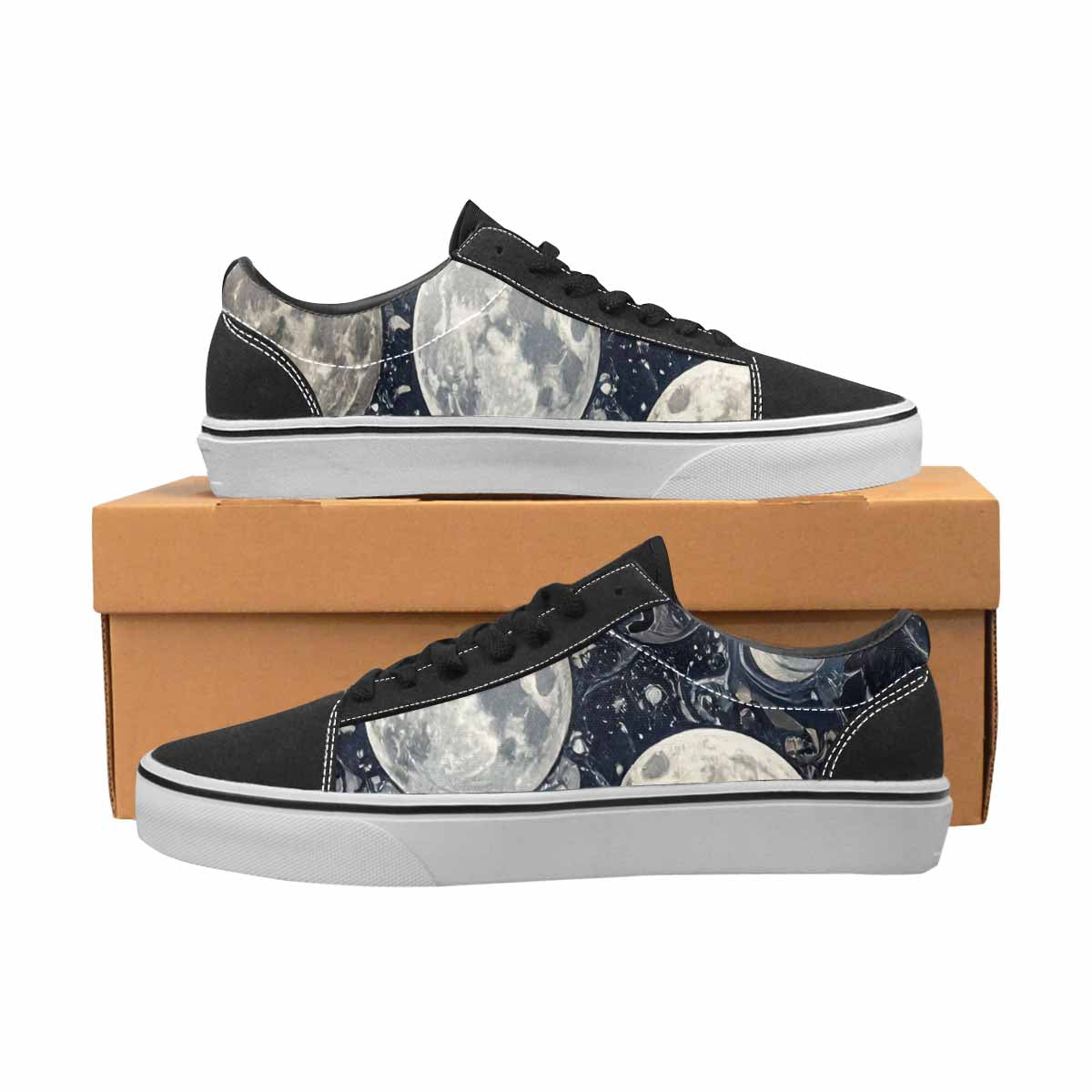 WOMEN'S Wolves Everywhere Collage Canvas Lace-Up Aesthetic Custom Sneakers