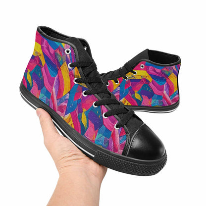 MEN'S Pansexual Flag Color High Top Canvas Dark Academia Custom Sneakers