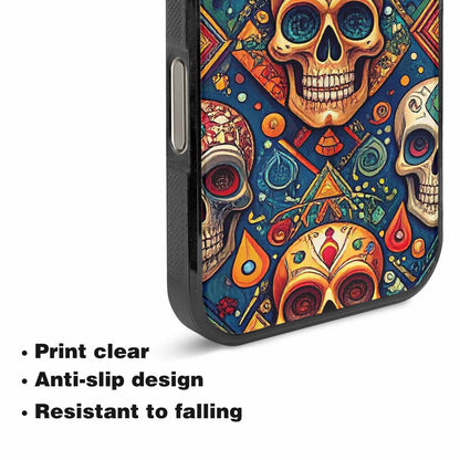 iPhone 16 Pro Case — Sacred Geometry Lots Of Skulls Seamless, Customized Protective Case