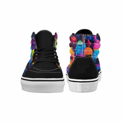 MEN'S Ice Cream Monsters  High Top Canvas Kaleidoscope Sneakers