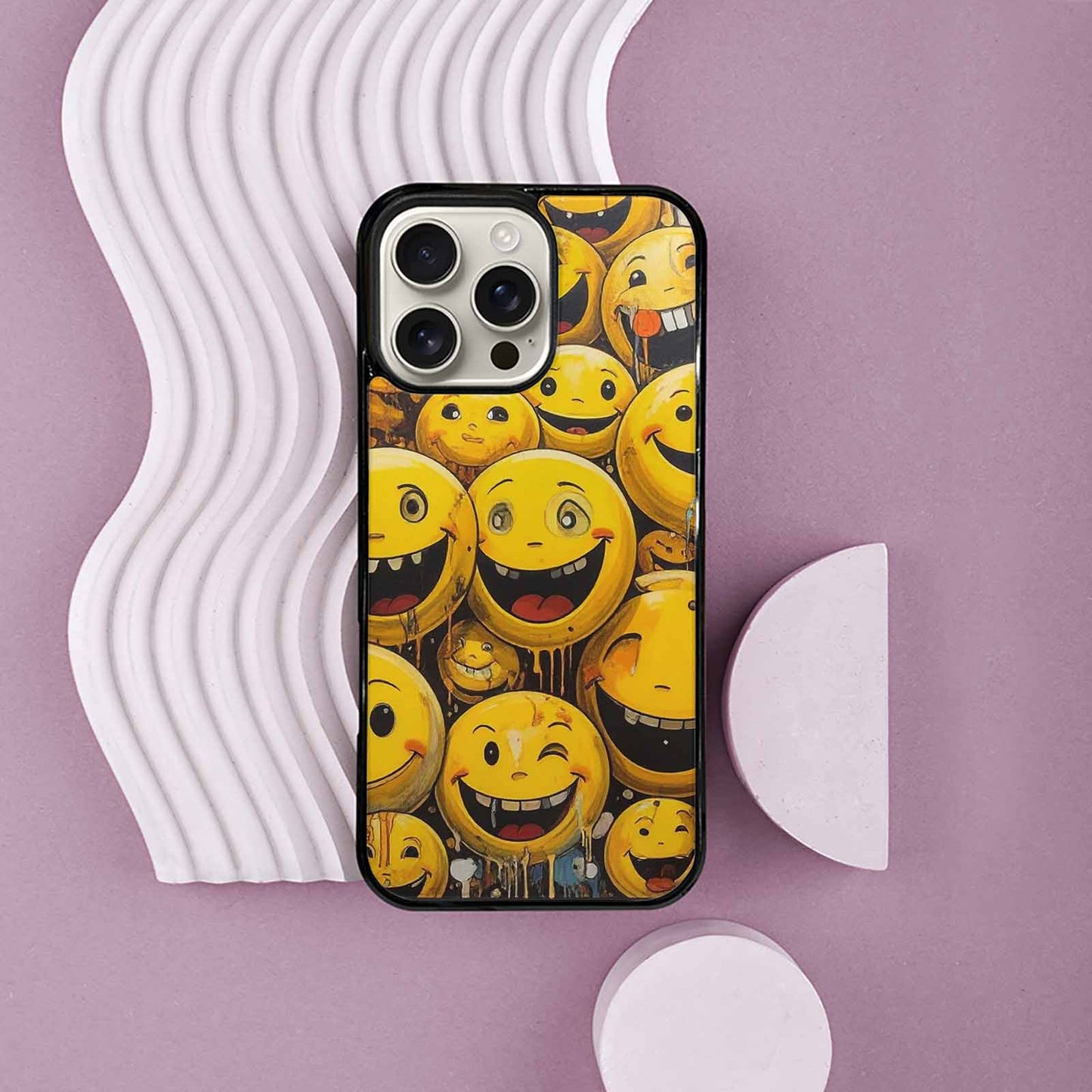 iPhone 16 Pro Max Case — Melting Moon Smiley Red Splatt Nsg, Custom Print Case Cover