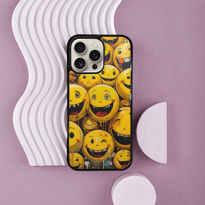 iPhone 16 Pro Max Case — Melting Moon Smiley Red Splatt Nsg, Custom Print Case Cover