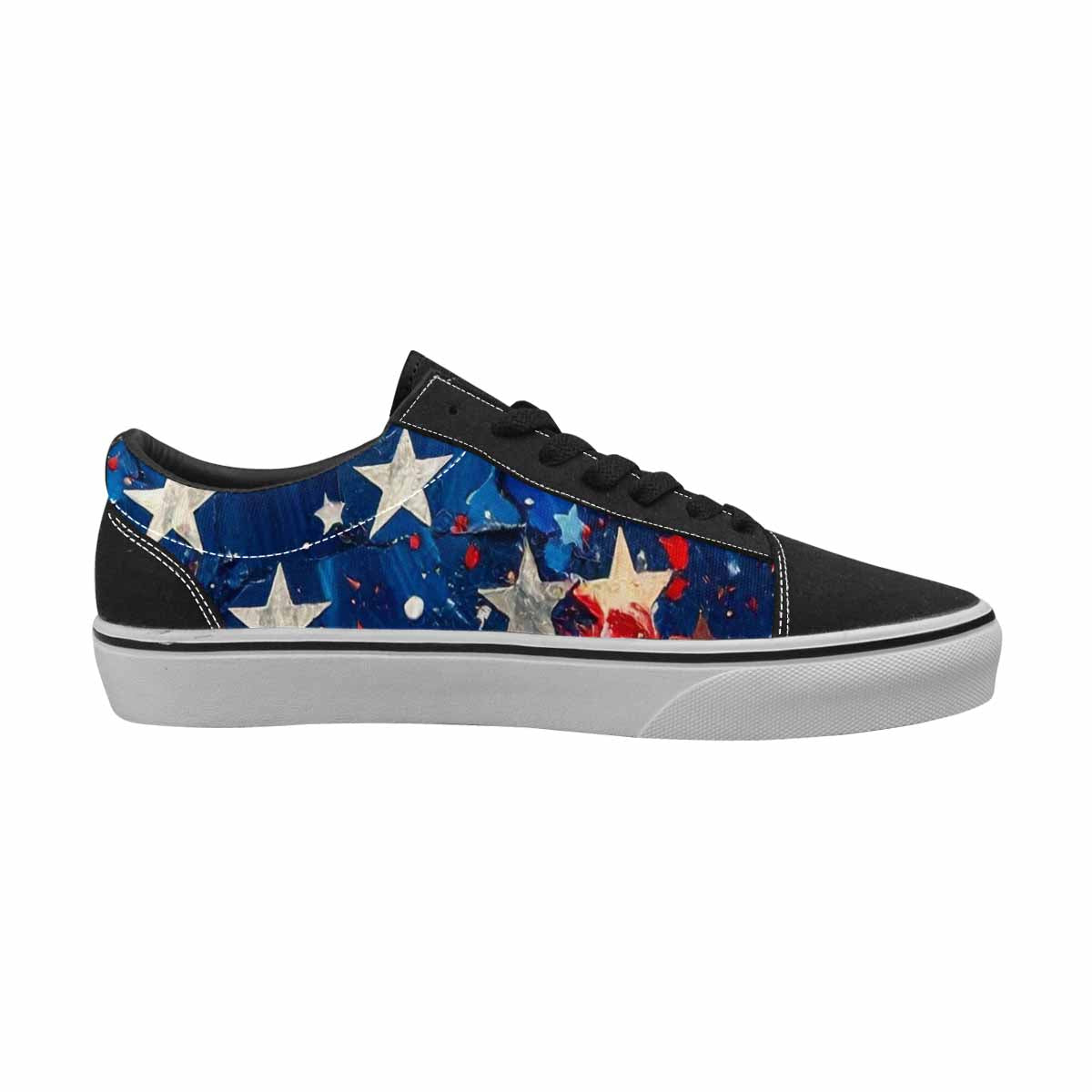 WOMEN'S Patriotic Stars Stripes Lace-Up Canvas Aesthetic Shoes