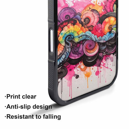 iPhone 17 Air Case — Tie Dye Swirls Black Pink Tie, Custom Print Case Cover