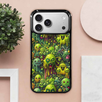 iPhone 17 Pro Max Case — Toxic Radioactive Creature Pattern Original Art, Custom Printed Phone Case