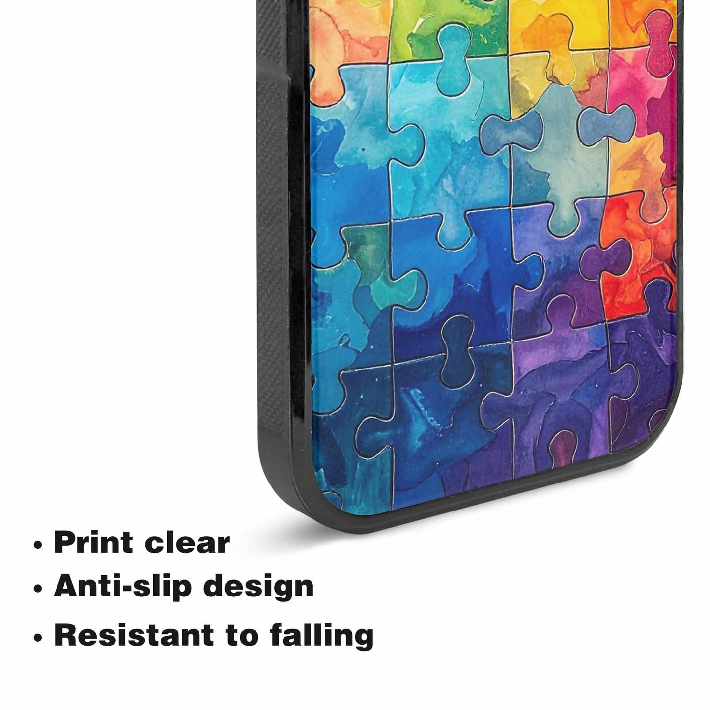 iPhone 15 Case — Autism Puzzle Pieces Puzzle Piece Pattern, Custom Designed Case Cover