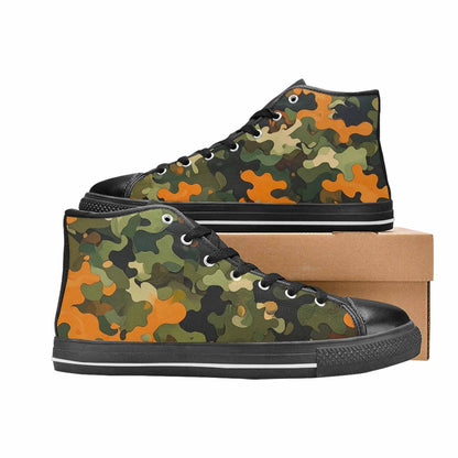 MEN'S Military Camouflage Blotch High Top Canvas Surreal Custom Sneakers