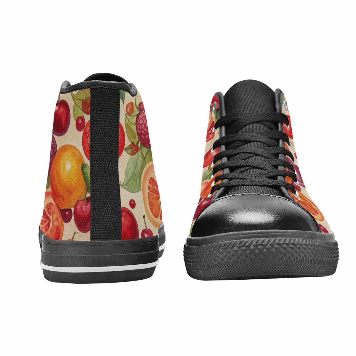 MEN'S Cherry Fruit Print High Top Canvas Wallpaper Art Shoes