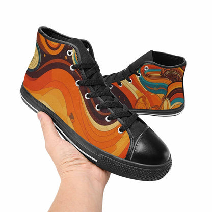 WOMEN'S Groovy 70S Peace High Top Canvas Y2K Shoes