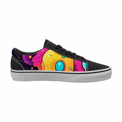 WOMEN'S Neon Drip Galaxy Canvas Lace-Up Surreal Custom Sneakers