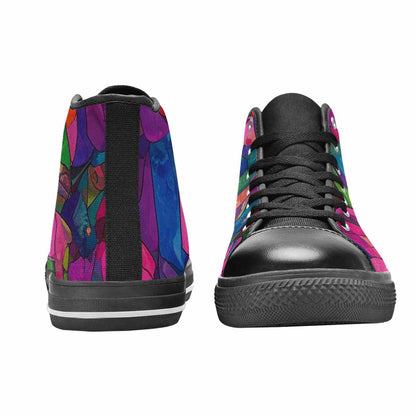 MEN'S Polysexual Flag Color High Top Canvas Neon Fantasy Custom Sneakers