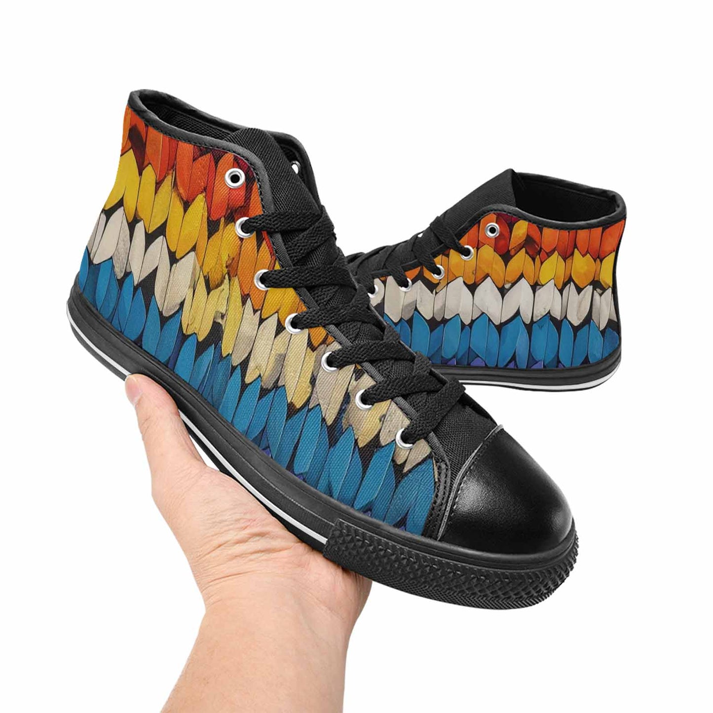 MEN'S Asexual Flag Color High Top Canvas Wallpaper Art Custom Sneakers