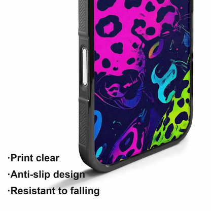 iPhone 17 Case — Leopard Print Neon Seamless Animal Print, Custom Designed Case Cover