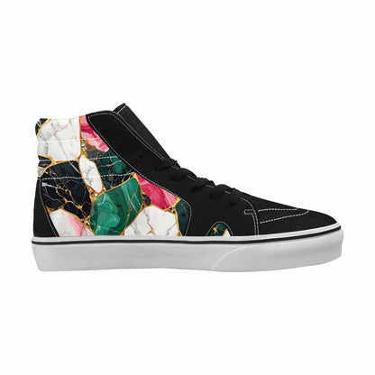 WOMEN'S Marble Stone Texture High Top Canvas Dark Academia Custom Shoes