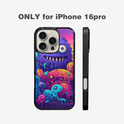 iPhone 16 Pro Case — Overlapping Endlessly No Empty Space Monsters, Original Design Phone Case