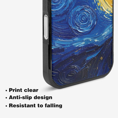 iPhone 16 Plus Case — Swirling Deep Blue Night Sky Filled, Custom Phone Case