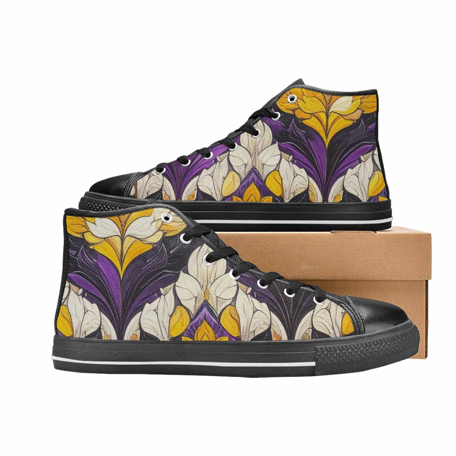 MEN'S Nonbinary Flag Color High Top Canvas Dreamcore Shoes