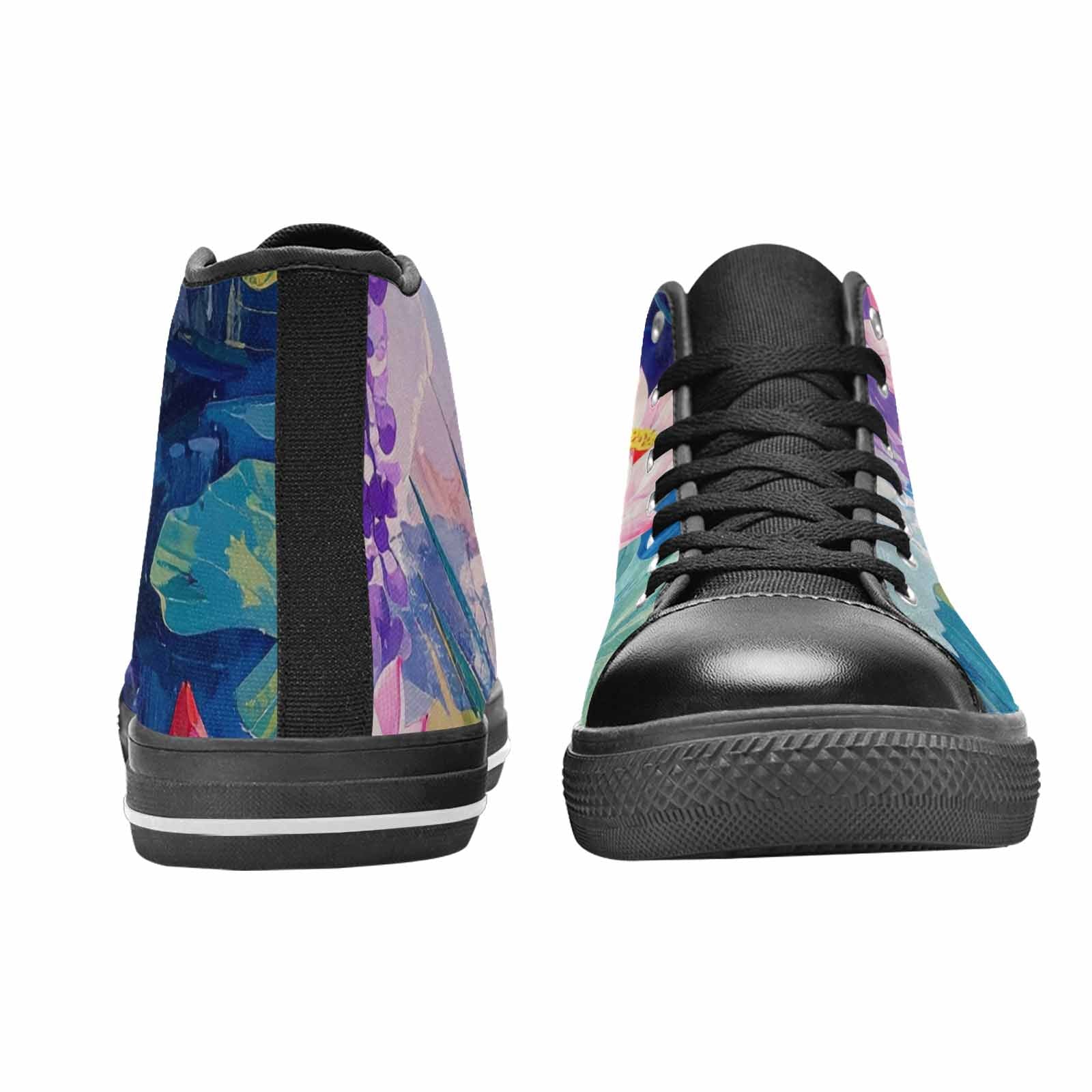 WOMEN'S Monet-Style Impressionist Water High Top Canvas Neon Fantasy Shoes