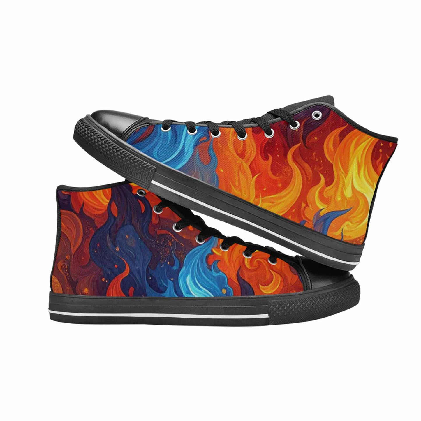 WOMEN'S Fire Flame High Top Canvas Y2K Shoes