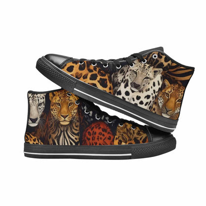 MEN'S Animal Print High Top Canvas Neon Fantasy Custom Shoes