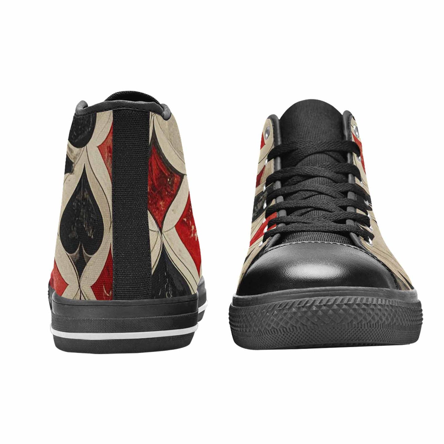 WOMEN'S Playing Card Suit High Top Canvas Neon Fantasy Sneakers
