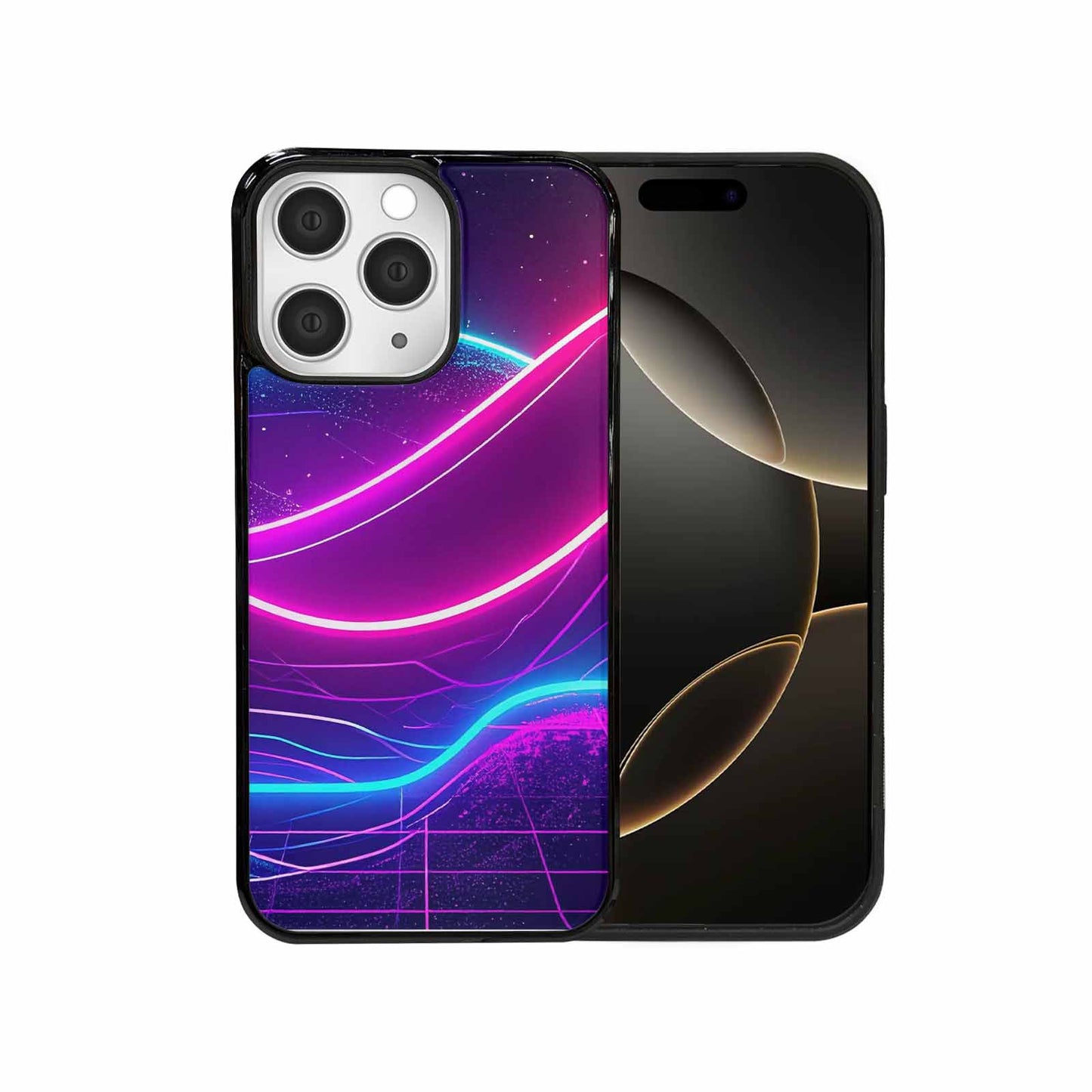 iPhone 15 Pro Max Case — 1980s Neon Cartoon Art Pattern, Original Design Phone Case